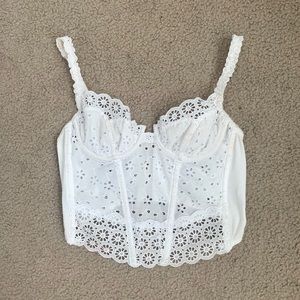 Victoria’s Secret white lace corset